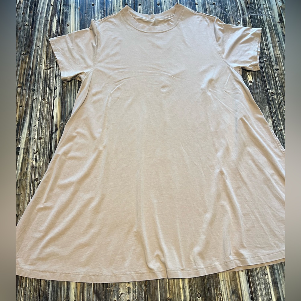 Lululemon Beige Short Sleeve All Your Tee Shirt Dress